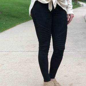 Black moto leggings